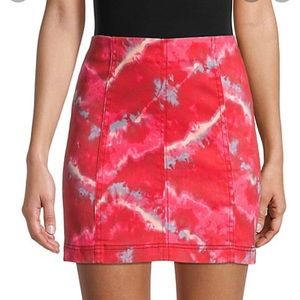 NWT Free people modern femme denim tie dye skirt